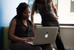 Woman using laptop
